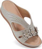 Summer New Women's Outer Wedge Flower Beach Sandals