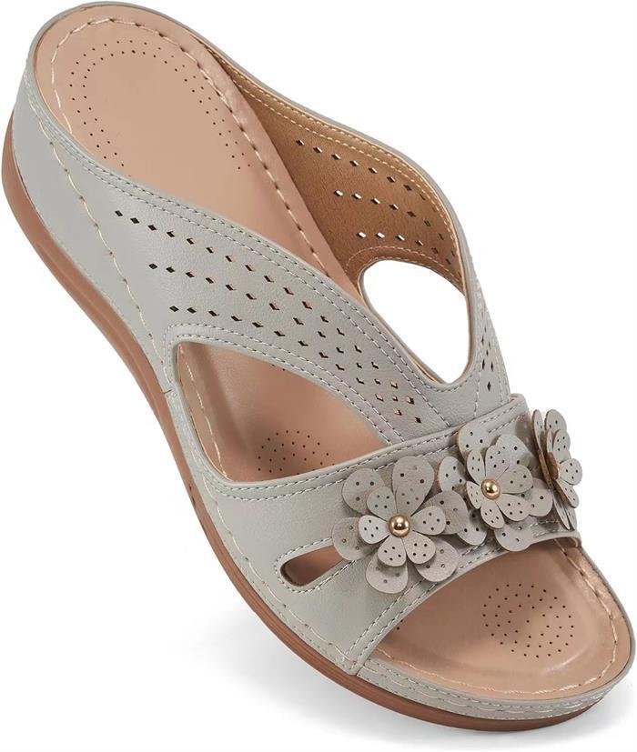 Summer New Women's Outer Wedge Flower Beach Sandals