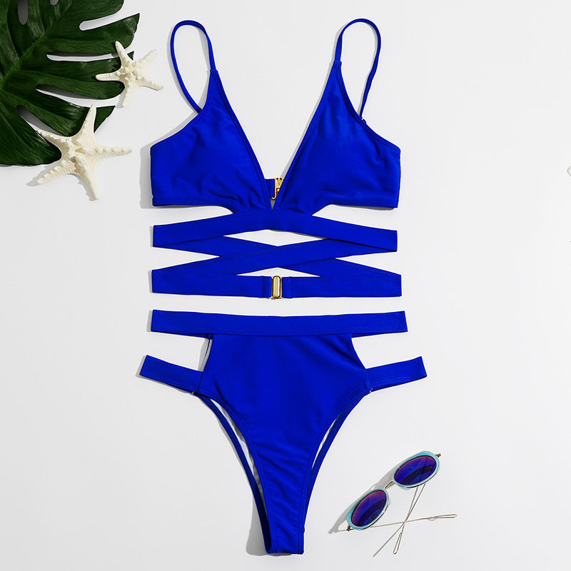 Lace-Up Cross Bikini