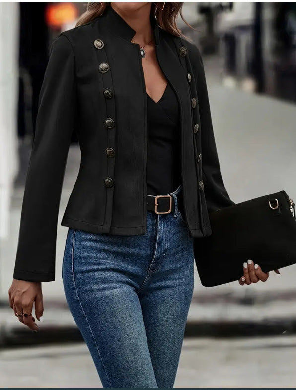 Suede Double-Breasted Jacket