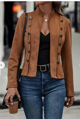 Suede Double-Breasted Jacket