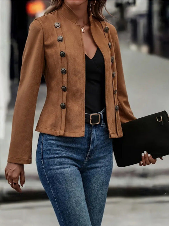 Suede Double-Breasted Jacket