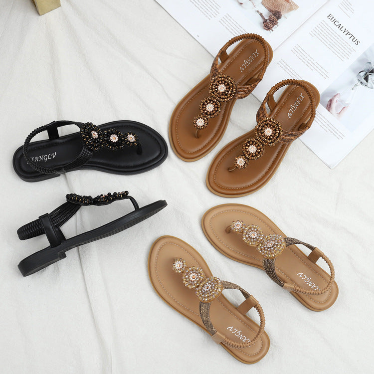 Bohemian Roman Flat Seaside Holiday Sandals