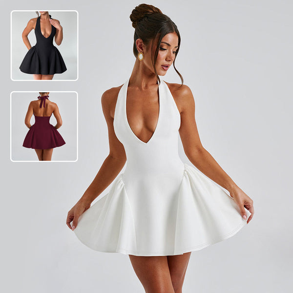 Sultry V-Halter Dress