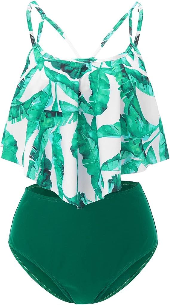 Tropical High-Waist Swimsuit