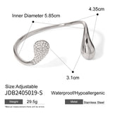 Titanium Steel Bracelet With Diamond Water Drop Does Not Fade