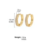 Integrated Rhinestone Zircon Niche Gang Drill Simple Earrings