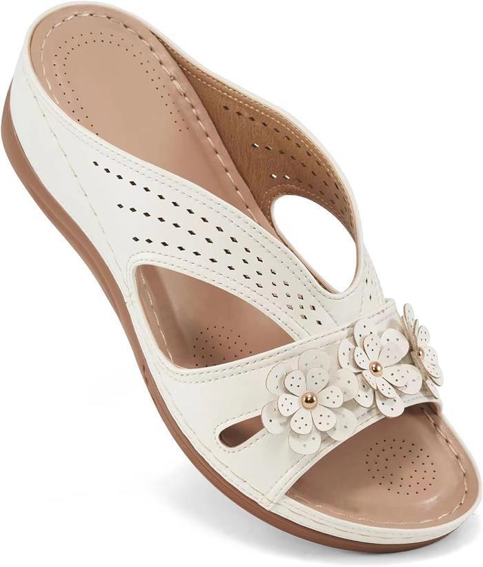 Summer New Women's Outer Wedge Flower Beach Sandals