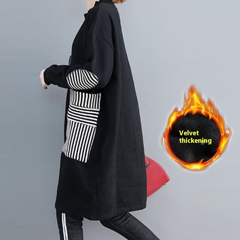 Velvet Striped Hoodie
