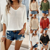 V-neck Bat Sleeve Top