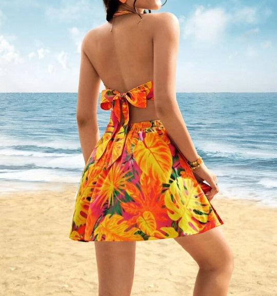Tropical Halter Dress