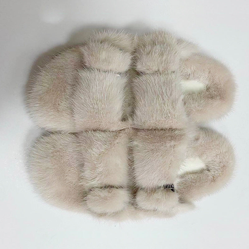 Summer Flat Home Solid Color Thick Bottom Double-breasted Cotton Slippers