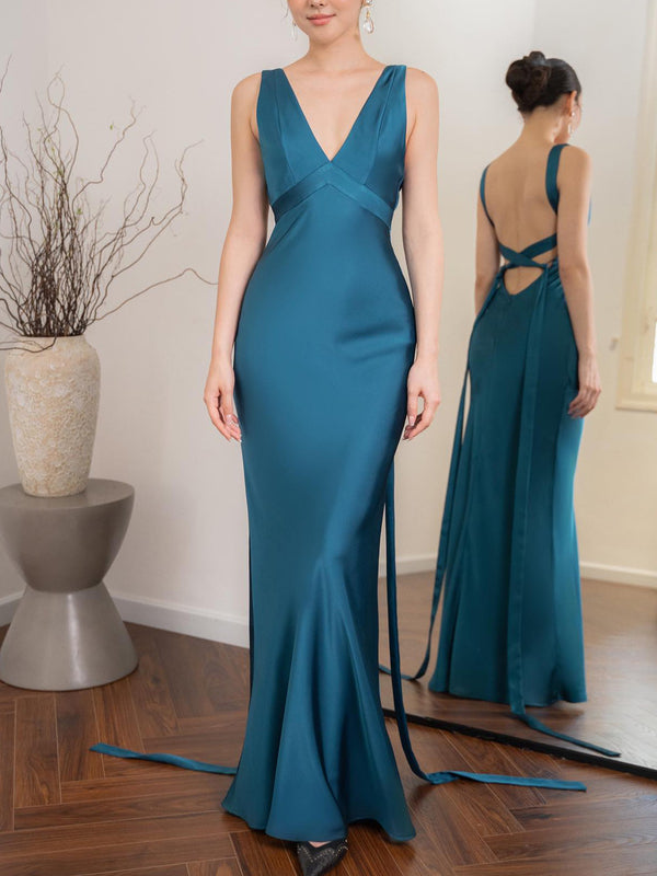 Backless Blue Dress