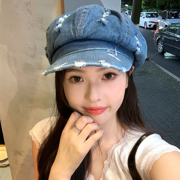 Retro Ripped Beret