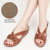 Summer New Women's Outer Wedge Flower Beach Sandals
