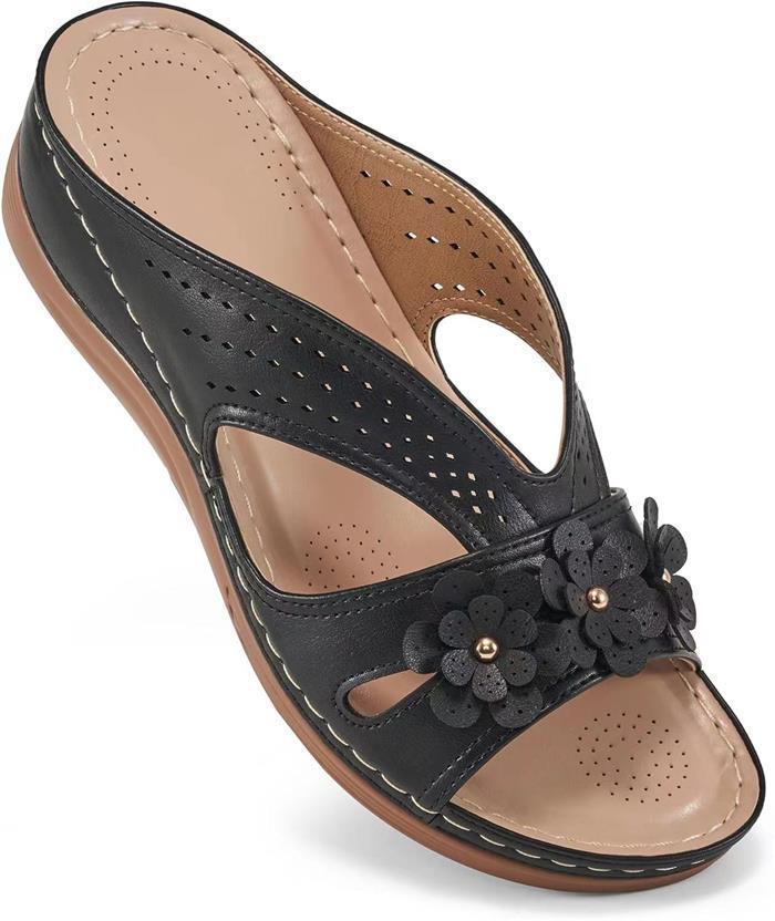 Summer New Women's Outer Wedge Flower Beach Sandals
