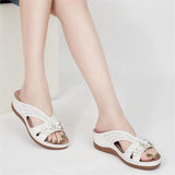 Summer New Women's Outer Wedge Flower Beach Sandals