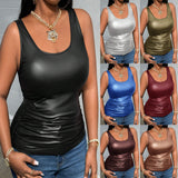 Black Leather Camisole