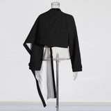 Waist Cape Blazer Suit