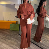 V-Neck Wide-Leg Suit