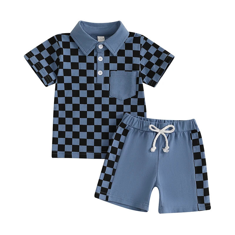 Baby Boys' Plaid Shorts Set