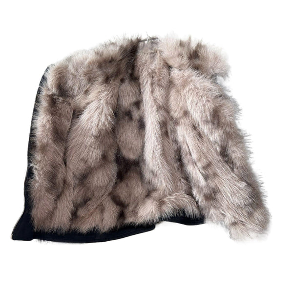 Black Fur Motorcycle Jacket