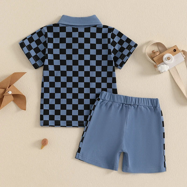 Baby Boys' Plaid Shorts Set