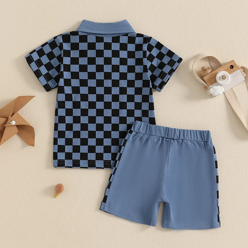 Baby Boys' Plaid Shorts Set