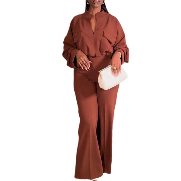 V-Neck Wide-Leg Suit