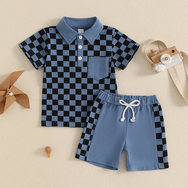 Baby Boys' Plaid Shorts Set