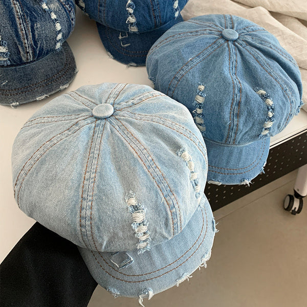 Retro Ripped Beret