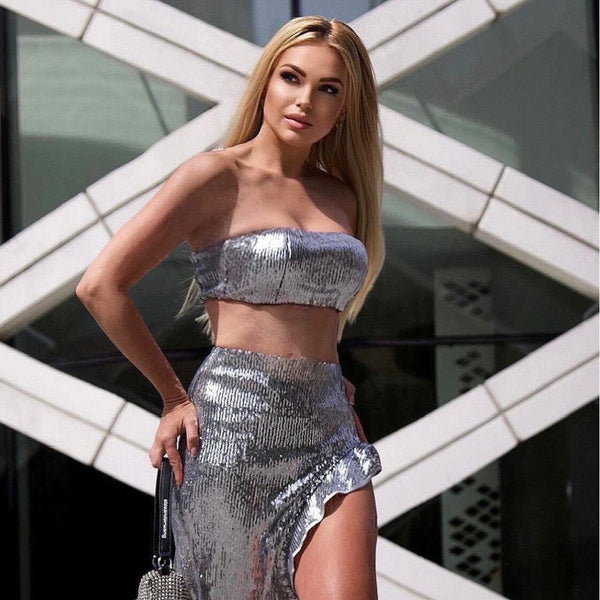 Sequin Skirt Set