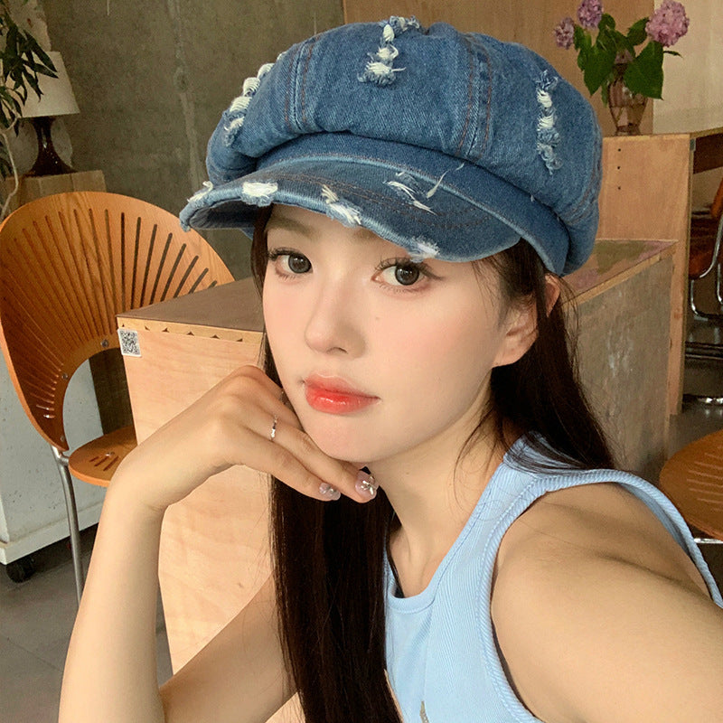 Retro Ripped Beret