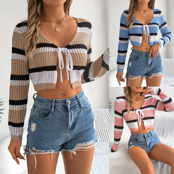 Striped Knitted Cardigan
