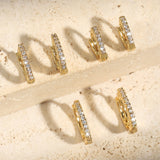Integrated Rhinestone Zircon Niche Gang Drill Simple Earrings