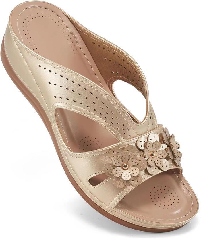Summer New Women's Outer Wedge Flower Beach Sandals